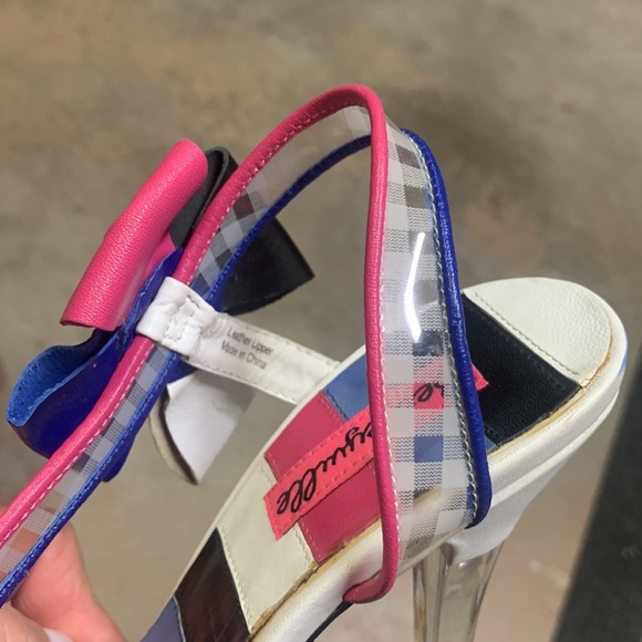 Betseyville by Betsey Johnson Gingham Bow
Colourblock Open Toe Lucite Heels - Picture 14 of 16